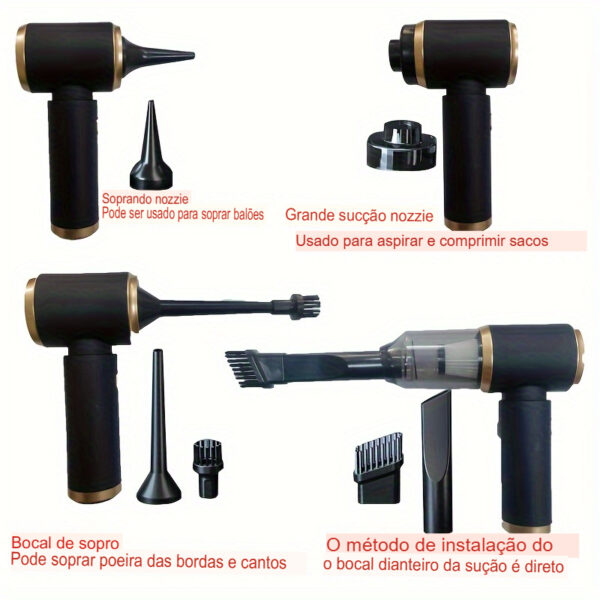 Aspirador Portátil Sem Fio Aspirador de Carro Recarregável - Image 12