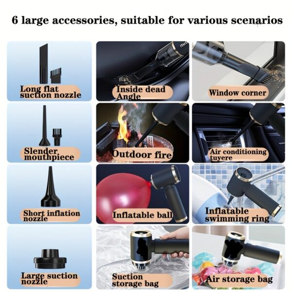 Aspirador Portátil Sem Fio Aspirador de Carro Recarregável - Image 11